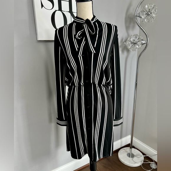 Ann Taylor Neck Tie Shirtdress - Picture 2 of 10